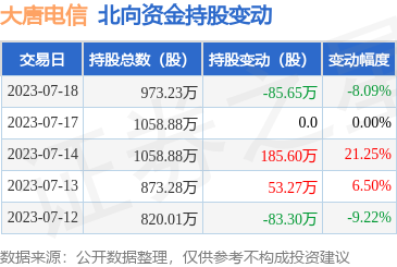 北向資金減持大唐電信，計算機軟硬件業(yè)務(wù)穩(wěn)健前行